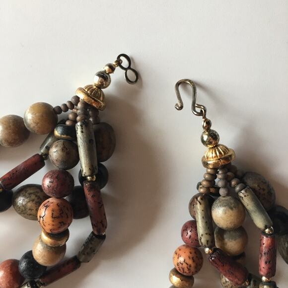Gorgeous forrest tones multi-strand statement necklace - Picture 6 of 7